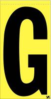 21JZ87 Letter Label, G, Black/Yellow, PK 25