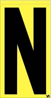 21JZ94 Letter Label, N, Black/Yellow, PK 25