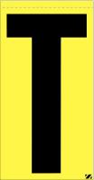 21KA01 Letter Label, T, Black/Yellow, PK 25