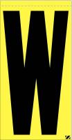 21KA04 Letter Label, W, Black/Yellow, PK 25