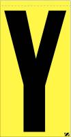 21KA06 Letter Label, Y, Black/Yellow, PK 25