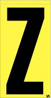 21KA07 Letter Label, Z, Black/Yellow, PK 25