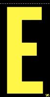 21KA22 Letter Label, E, Yellow/Black, PK 25