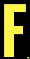 21KA23 Letter Label, F, Yellow/Black, PK 25