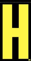 21KA25 Letter Label, H, Yellow/Black, PK 25