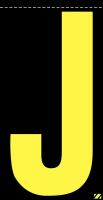 21KA27 Letter Label, J, Yellow/Black, PK 25
