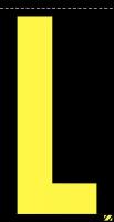 21KA29 Letter Label, L, Yellow/Black, PK 25