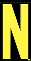 21KA31 Letter Label, N, Yellow/Black, PK 25