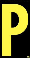 21KA33 Letter Label, P, Yellow/Black, PK 25