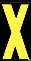 21KA41 Letter Label, X, Yellow/Black, PK 25