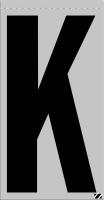 21KA64 Letter Label, K, Black/Silver, PK 25