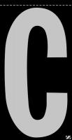 21KA92 Letter Label, C, Silver/Black, PK 25