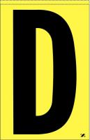 21KC30 Letter Label, D, Black/Yellow, PK 25