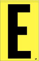 21KC31 Letter Label, E, Black/Yellow, PK 25
