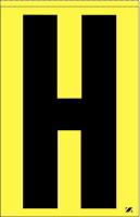 21KC34 Letter Label, H, Black/Yellow, PK 25