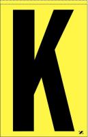 21KC37 Letter Label, K, Black/Yellow, PK 25