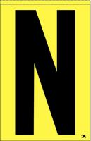 21KC40 Letter Label, N, Black/Yellow, PK 25