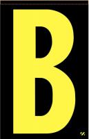 21KC64 Letter Label, B, Yellow/Black, PK 25