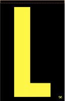 21KC74 Letter Label, L, Yellow/Black, PK 25