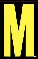 21KC75 Letter Label, M, Yellow/Black, PK 25