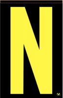 21KC76 Letter Label, N, Yellow/Black, PK 25