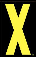 21KC86 Letter Label, X, Yellow/Black, PK 25
