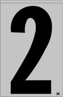 21KC91 Number Label, 2, Black/Silver, PK 25