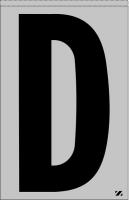 21KD03 Letter Label, D, Black/Silver, PK 25