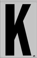 21KD10 Letter Label, K, Black/Silver, PK 25