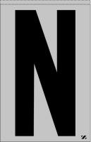 21KD13 Letter Label, N, Black/Silver, PK 25