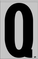 21KD16 Letter Label, Q, Black/Silver, PK 25