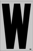21KD22 Letter Label, W, Black/Silver, PK 25