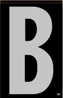 21KD37 Letter Label, B, Silver/Black, PK 25