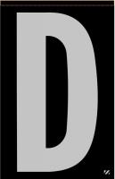 21KD39 Letter Label, D, Silver/Black, PK 25