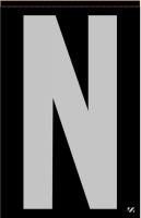 21KD49 Letter Label, N, Silver/Black, PK 25