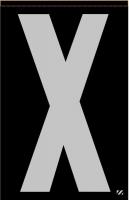 21KD59 Letter Label, X, Silver/Black, PK 25