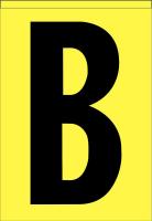 21JU01 Letter Label, B, Black/Yellow