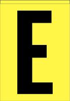 21JU04 Letter Label, E, Black/Yellow