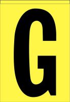 21JU06 Letter Label, G, Black/Yellow