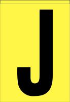 21KD81 Letter Label, J, Black/Yellow, PK 5