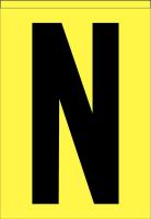 21KD85 Letter Label, N, Black/Yellow, PK 5