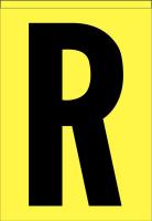 21JU17 Letter Label, R, Black/Yellow