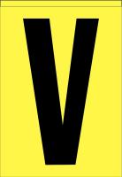 21JU21 Letter Label, V, Black/Yellow