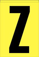 21KD97 Letter Label, Z, Black/Yellow, PK 5