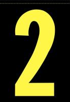 21JU28 Number Label, 2, Yellow/Black