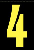 21JU30 Number Label, 4, Yellow/Black