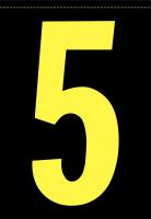 21JU31 Number Label, 5, Yellow/Black