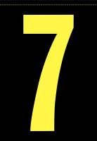 21JU33 Number Label, 7, Yellow/Black