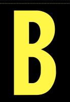 21JU37 Letter Label, B, Yellow/Black