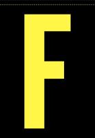 21JU41 Letter Label, F, Yellow/Black